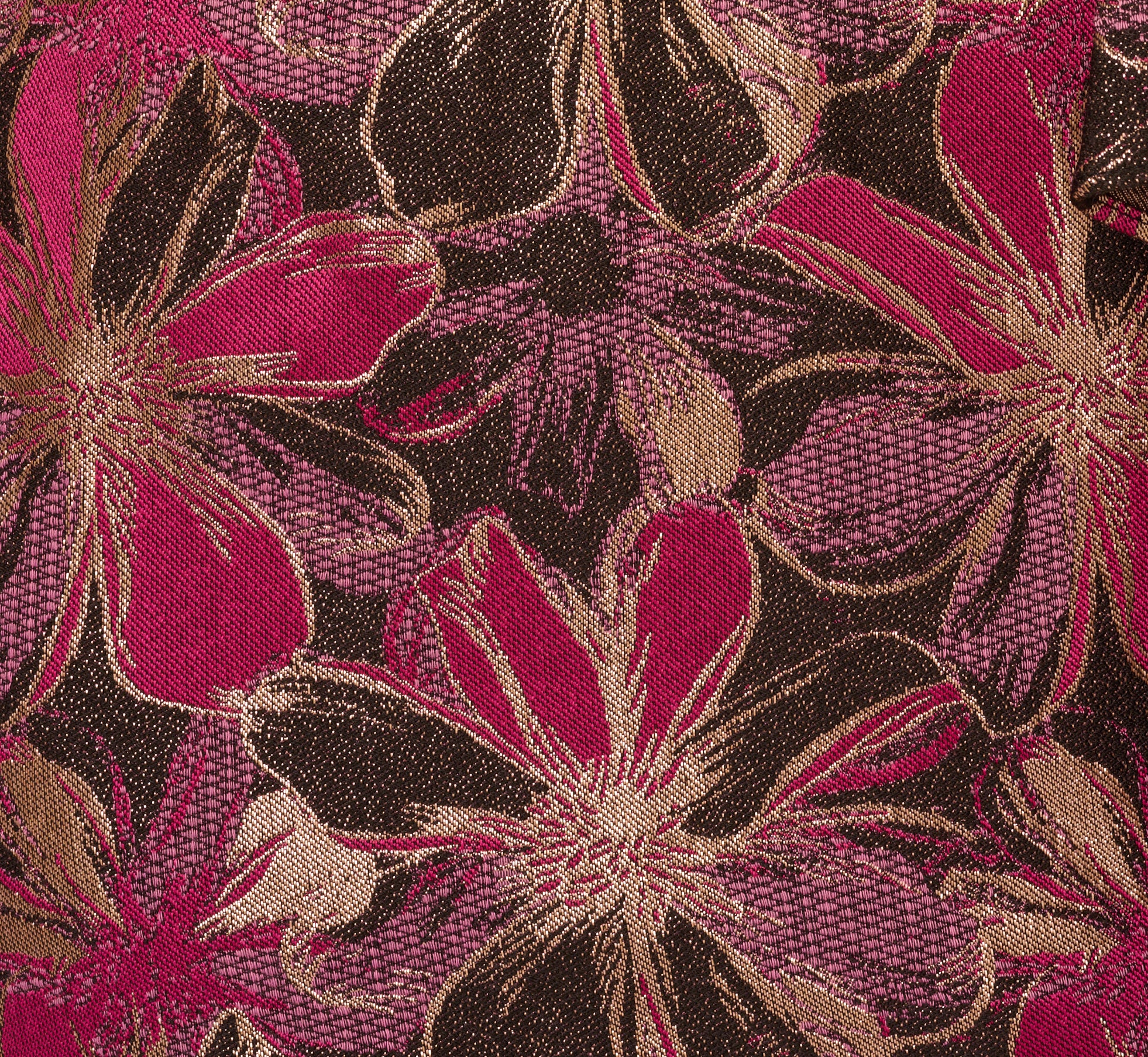 Off Shoulder Jacquard Gown In Fuchsia Multi、mySite、solidvoid