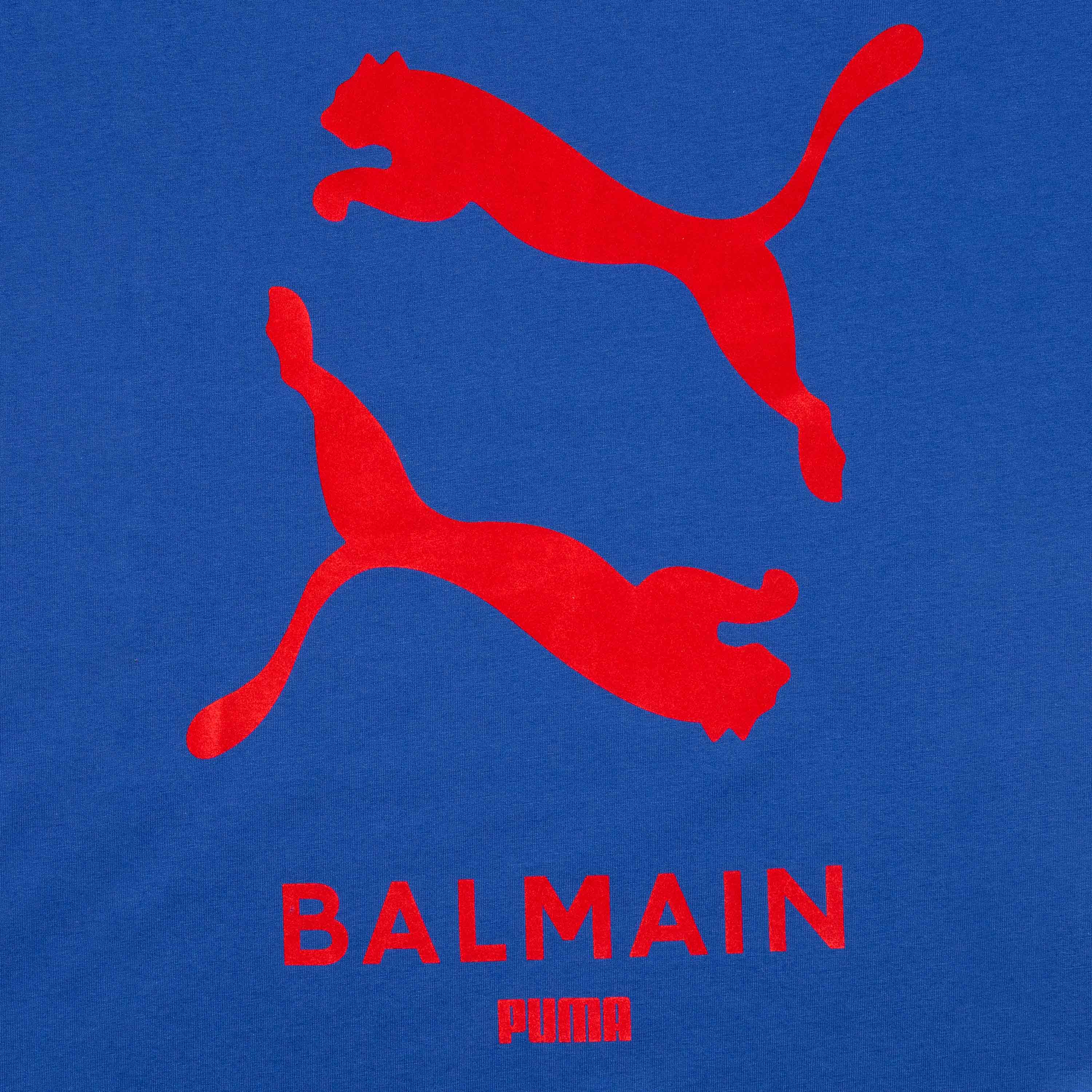 Balmain X Puma Mens Graphic T-Shirt - Blue/Red、mySite、dreamappss