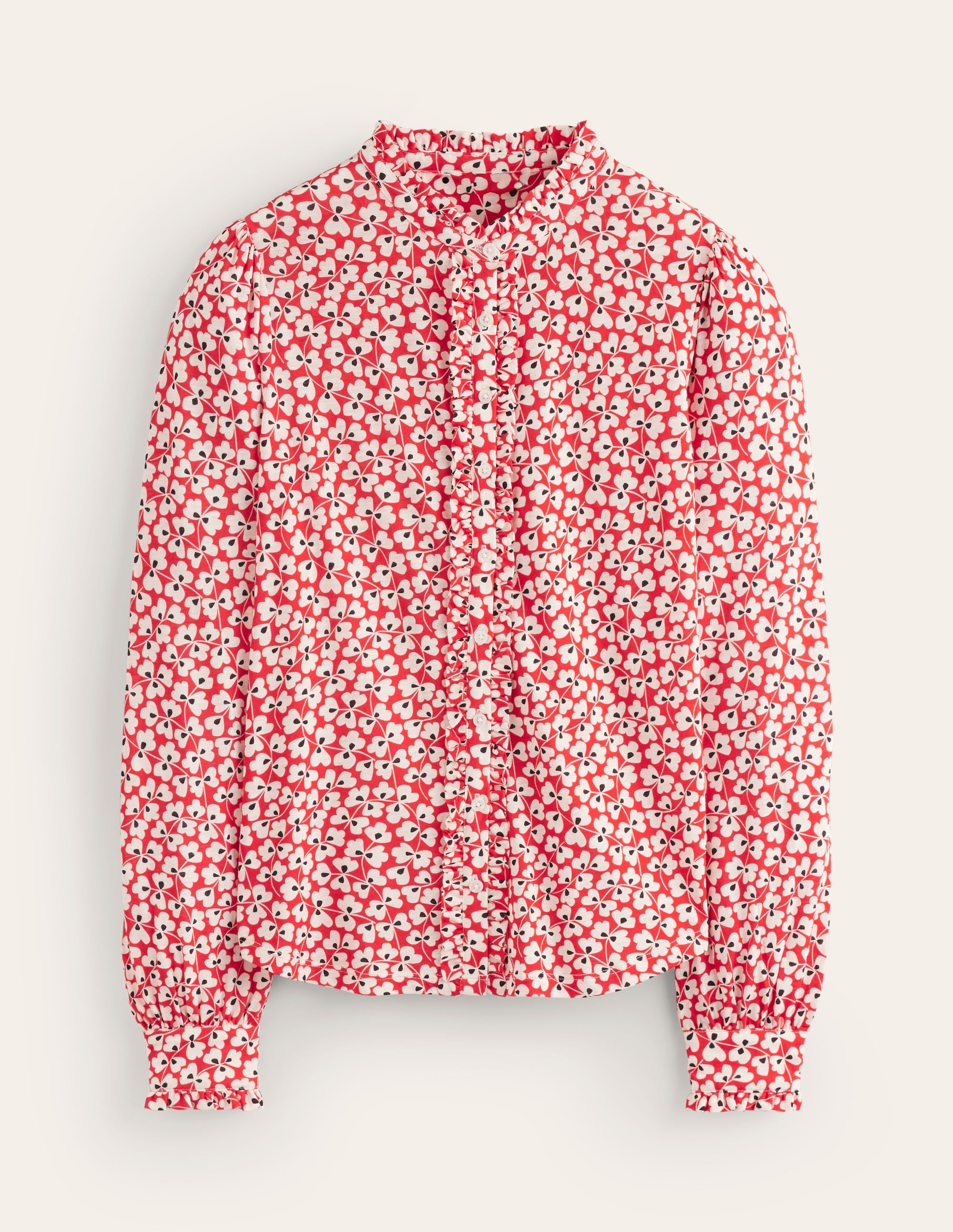  Caroline Jersey Shirt-Red, Clover Whirl、mySite、ashleygrahame