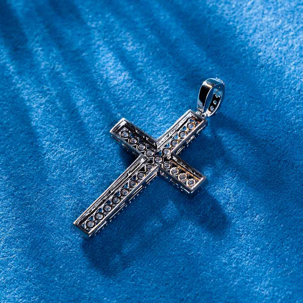 Moissanite Cluster Cross Pendant 14K Gold、mySite、hinf8tx79