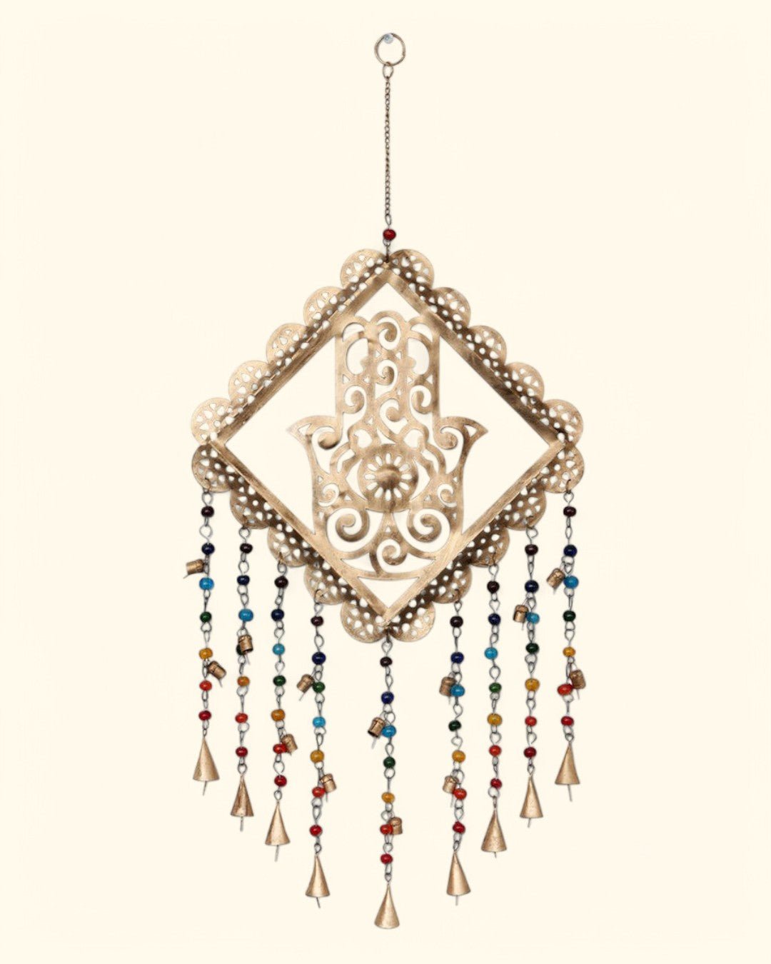 Fairtrade Hamsa Colorful Beads Wall Hanging Chime、mySite、topwebapps