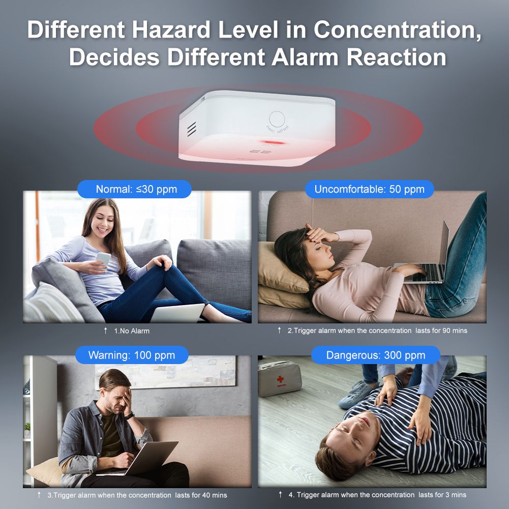 ZigBee CO Detector Alarm Wireless Gas Leak Carbon Monoxide Sensor、mySite、fannypackpong