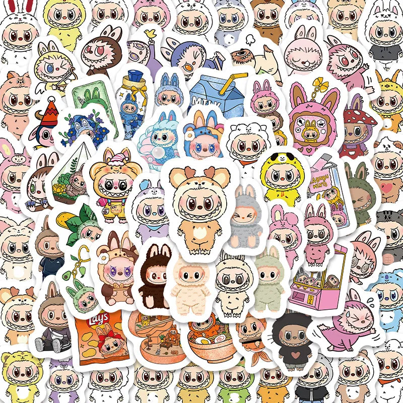  Labubu Cartoon Stickers (105pcs, 2 - 4 cm each)、mySite、greenlandpopulation