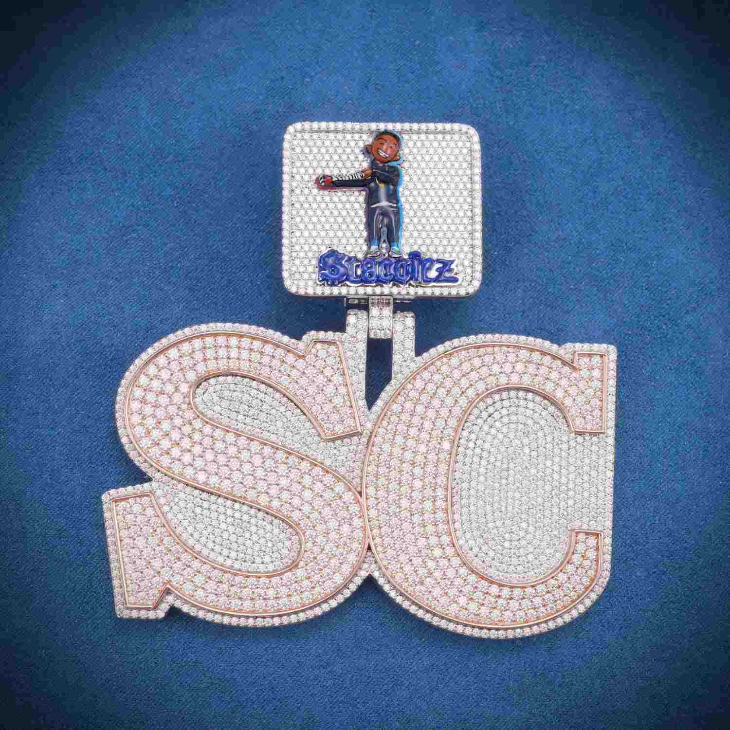 SC Custom Moissanite Logo Pendant 14k Gold、mySite、hinf8tx79