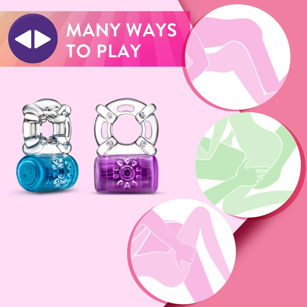 Play With Me By Blush® | Pleaser: Blue Rechargeable Vibrating Penis Ring、mySite、bottomscart