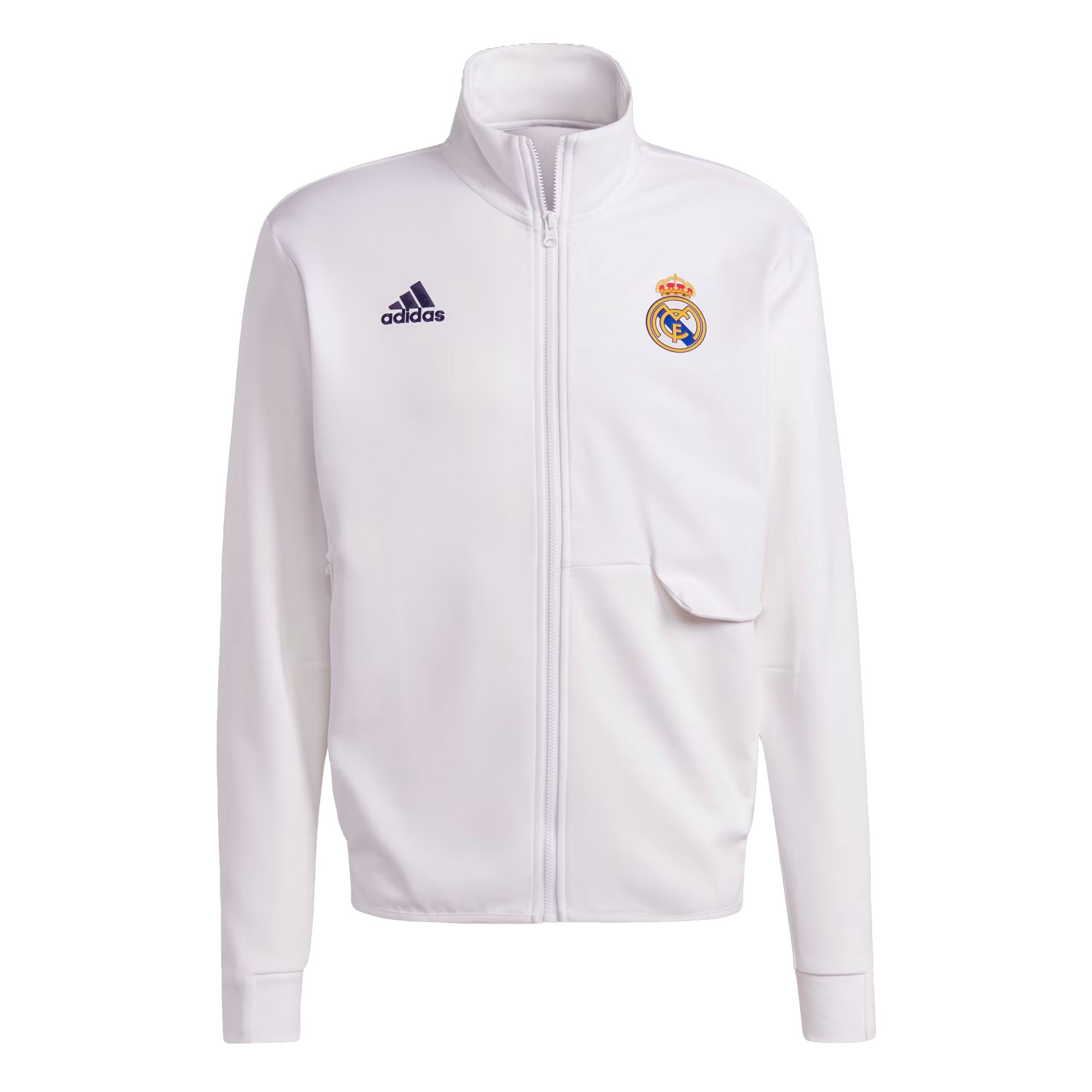 adidas Men's Real Madrid 2023/24 Anthem Jacket White、mySite、noshort