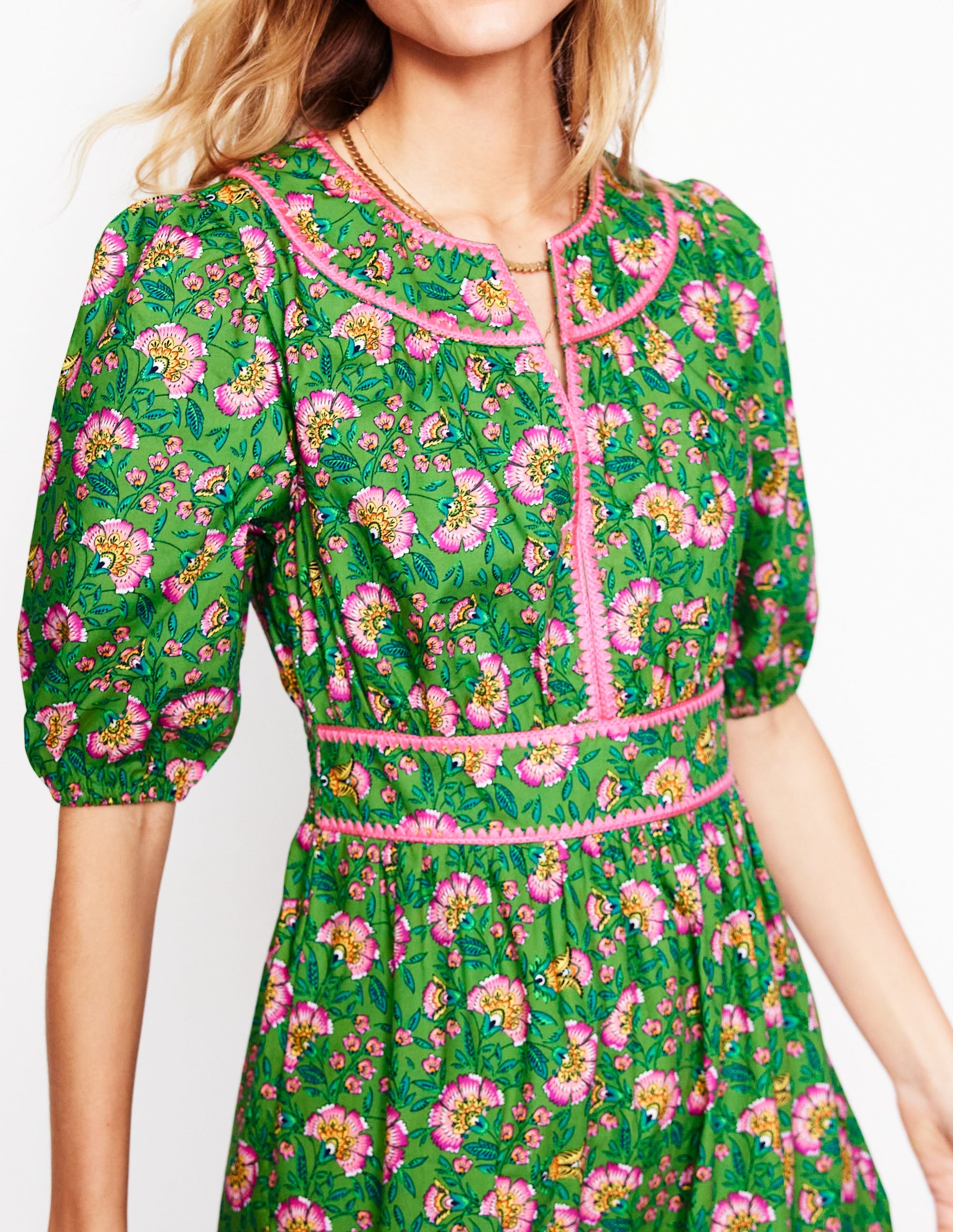  Rhea Embroidered Midi Dress-Green, Decorative Vine、mySite、ashleygrahame