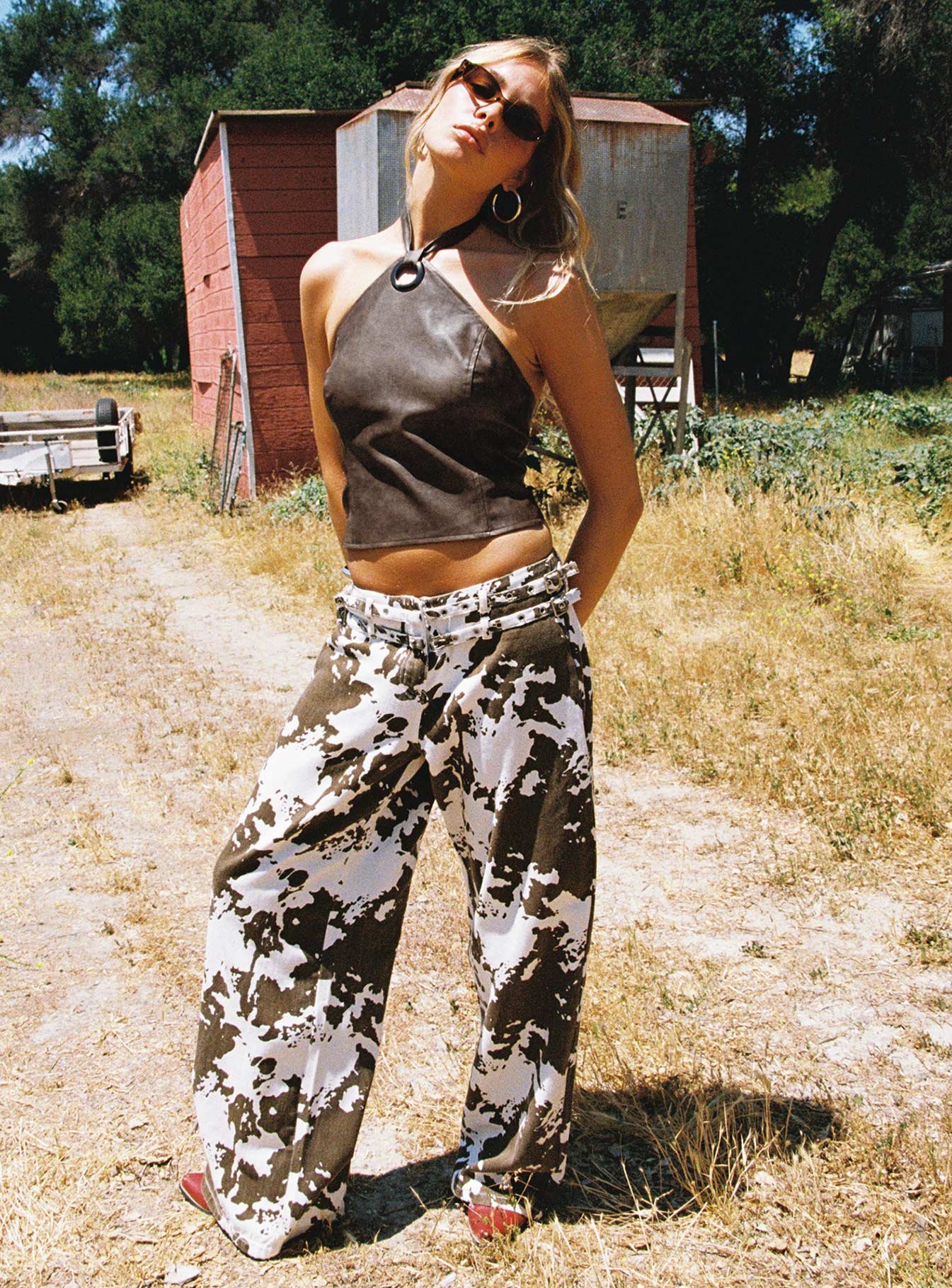 Baccarat Belted Pant Cow Print、mySite、solidvoid