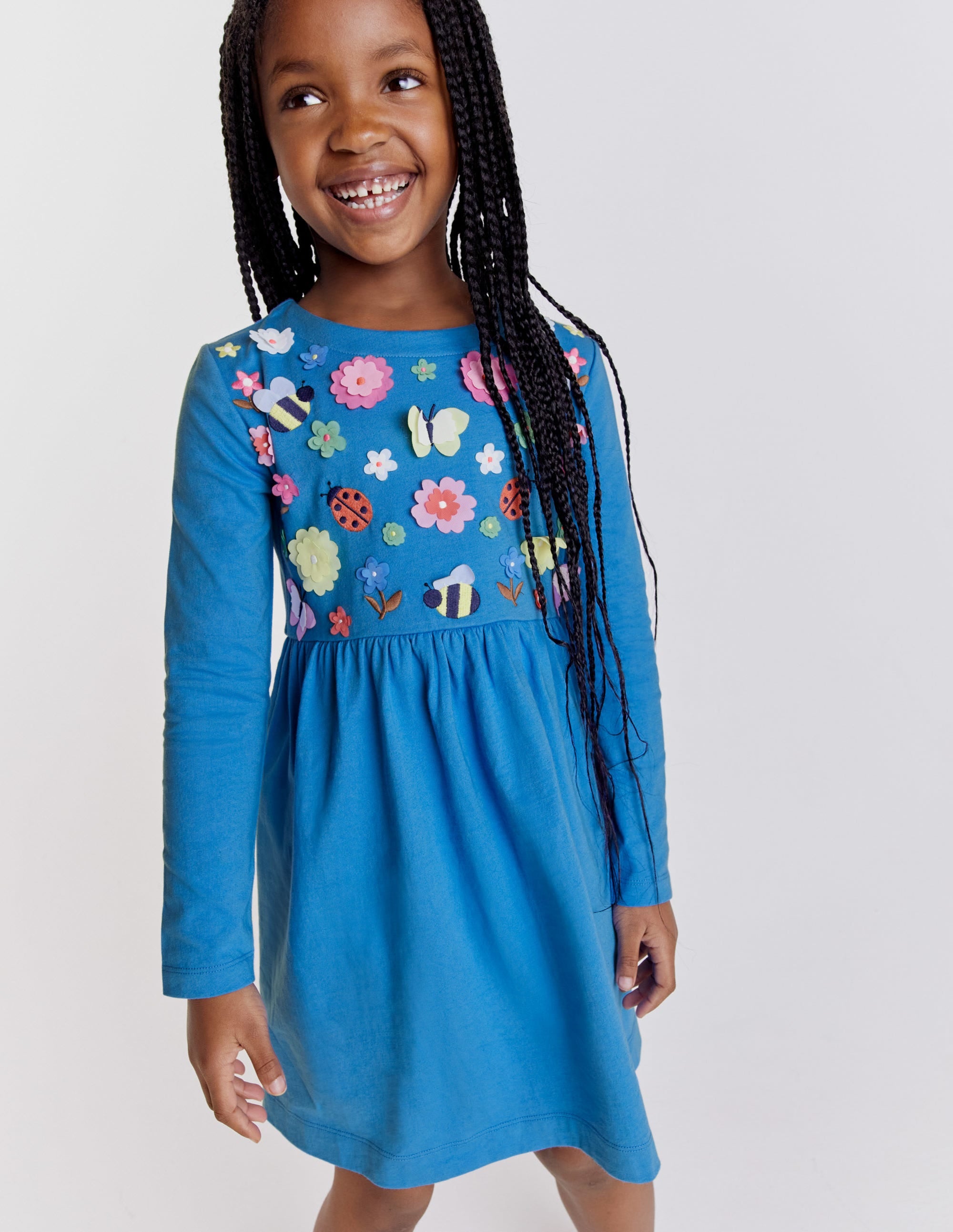  Flutter Jersey Dress-Penzance Blue Floral、mySite、ashleygrahame