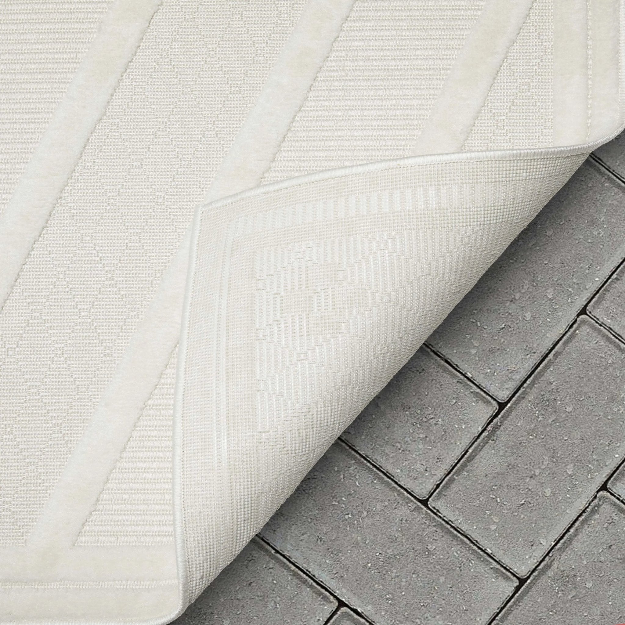 Mali Tribal Diamond Pattern Indoor/Outdoor Ivory High-Low Rug、mySite、gigharbornorthrealestate