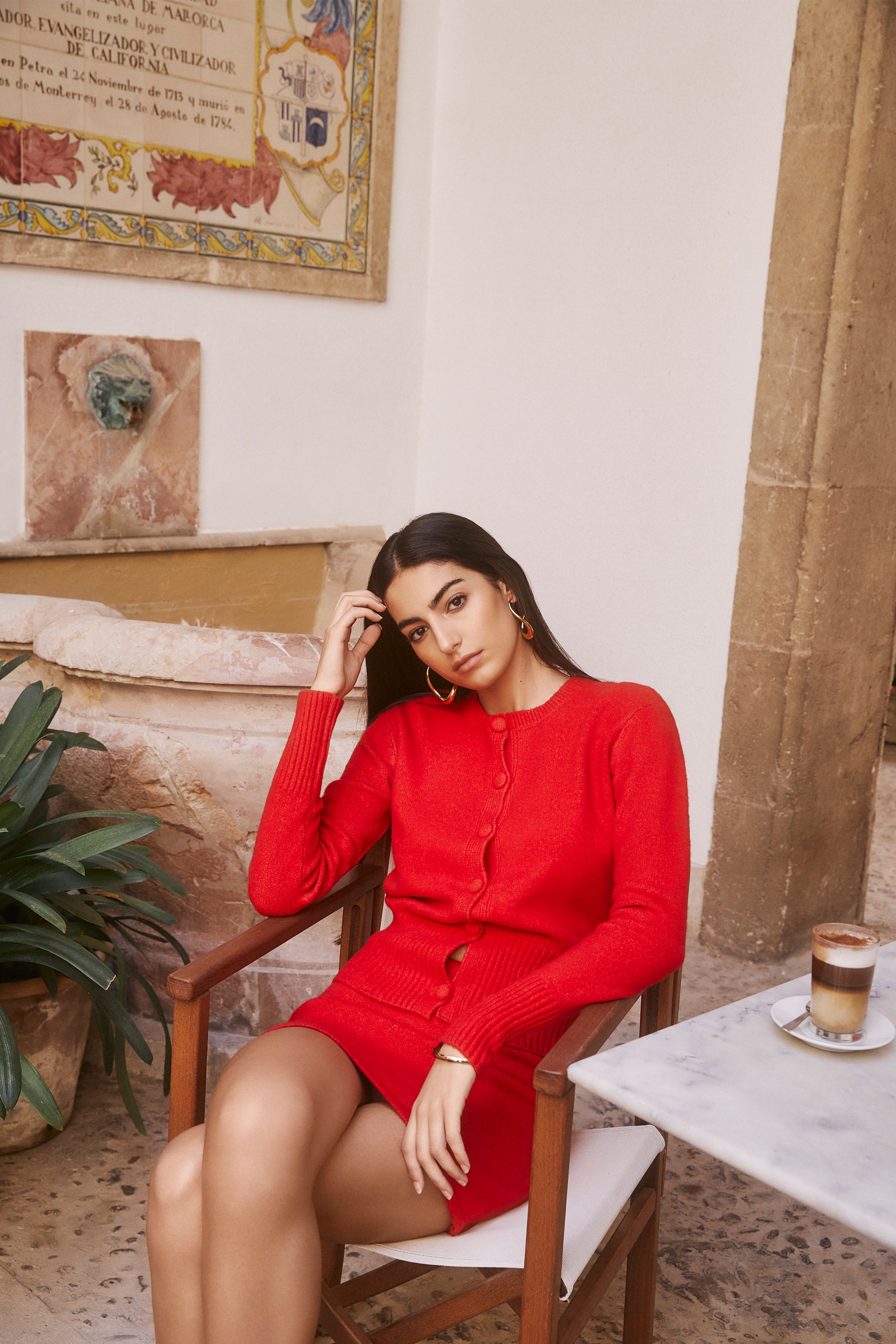 Genevieve Oversized Knit Cardigan - Ruby、mySite、solidvoid