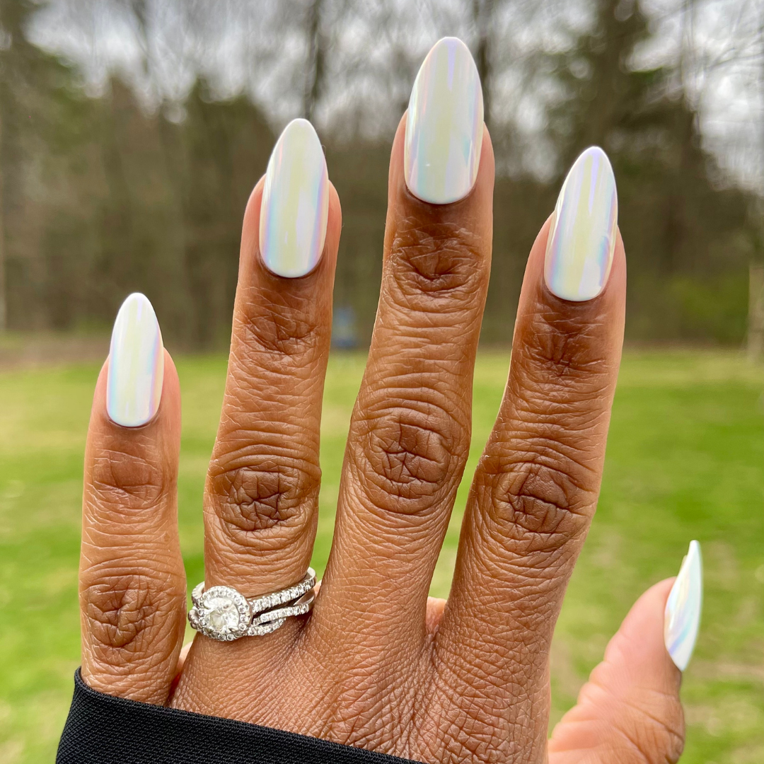 Iridescent Chrome - Press-On | Long | Almond、mySite、solidvoid