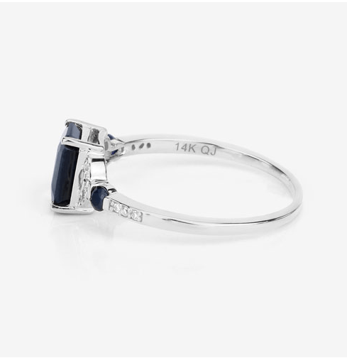 Blue Sapphire and Diamond Ring in 14K Gold、mySite、g9winljtr