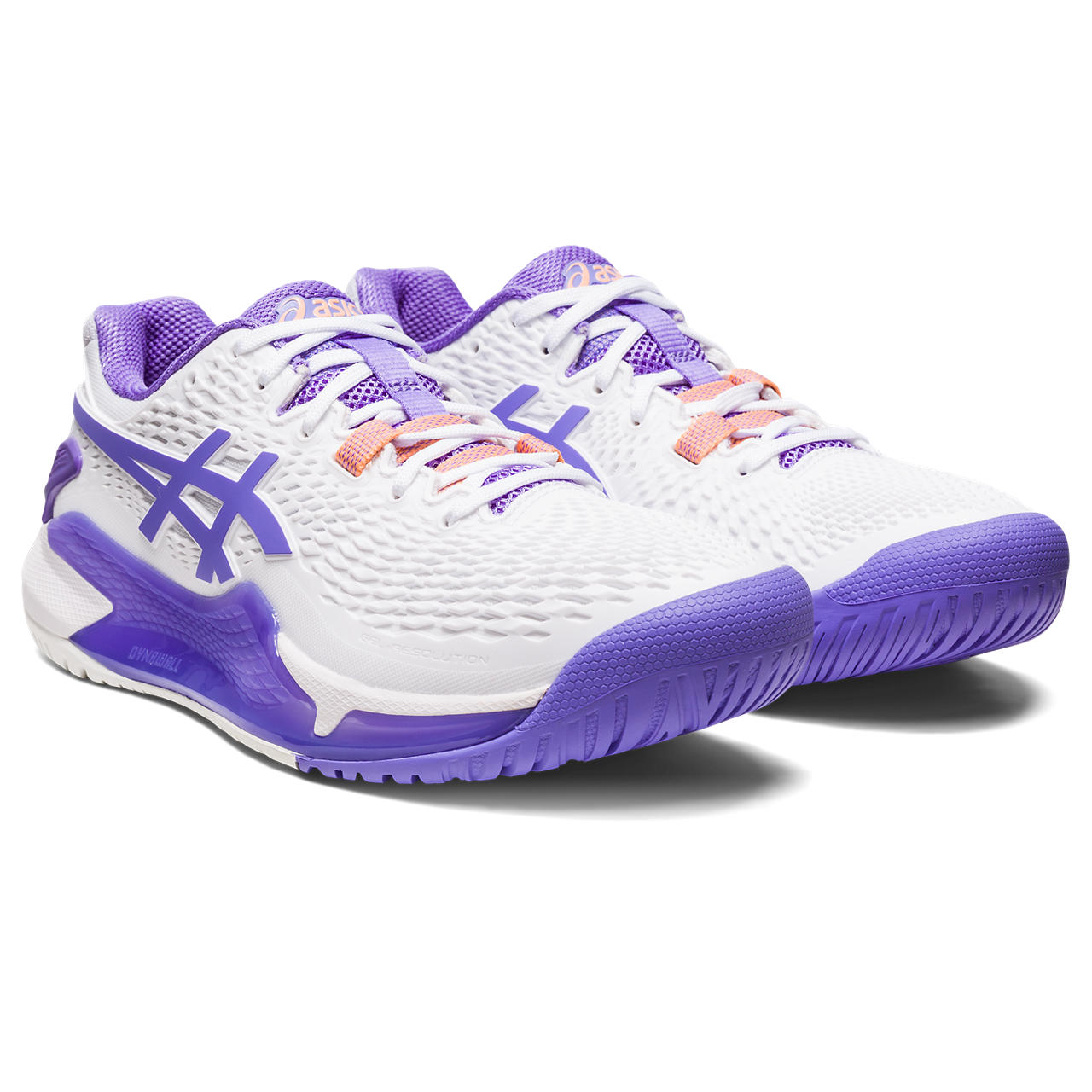 Asics Gel Resolution 9 Women's Tennis Shoe (White/Amethyst)