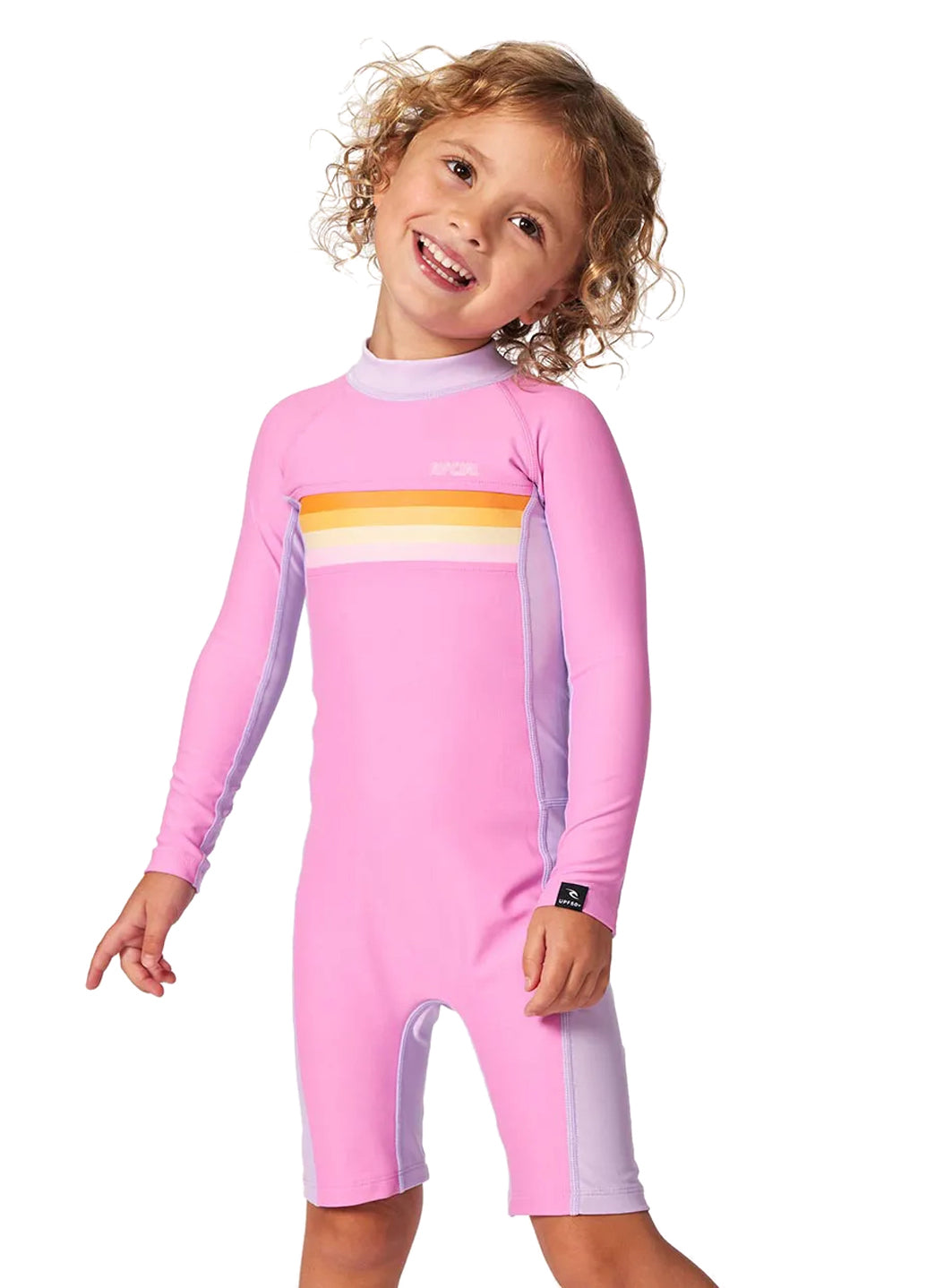 Rip Curl Girls' Rainbow Tide UPF 50+ Long Sleeve Springsuit (Toddler, Little Kid)、mySite、noshort