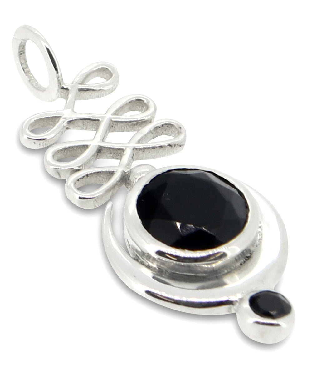 Sterling Silver Unalome Moon Black Onyx Pendant、mySite、topwebapps