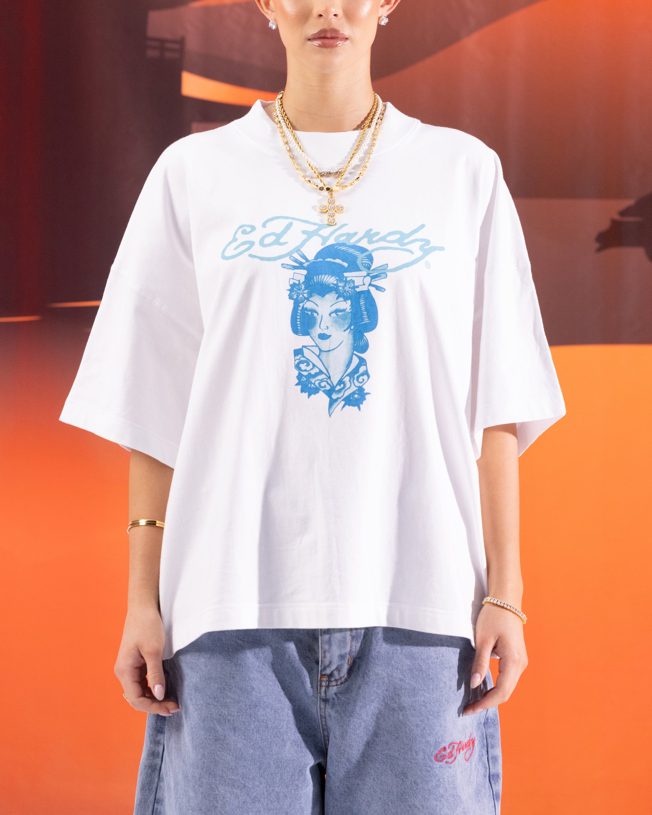 Ed Hardy Geisha T-Shirt Off White、mySite、zt4zffjzw