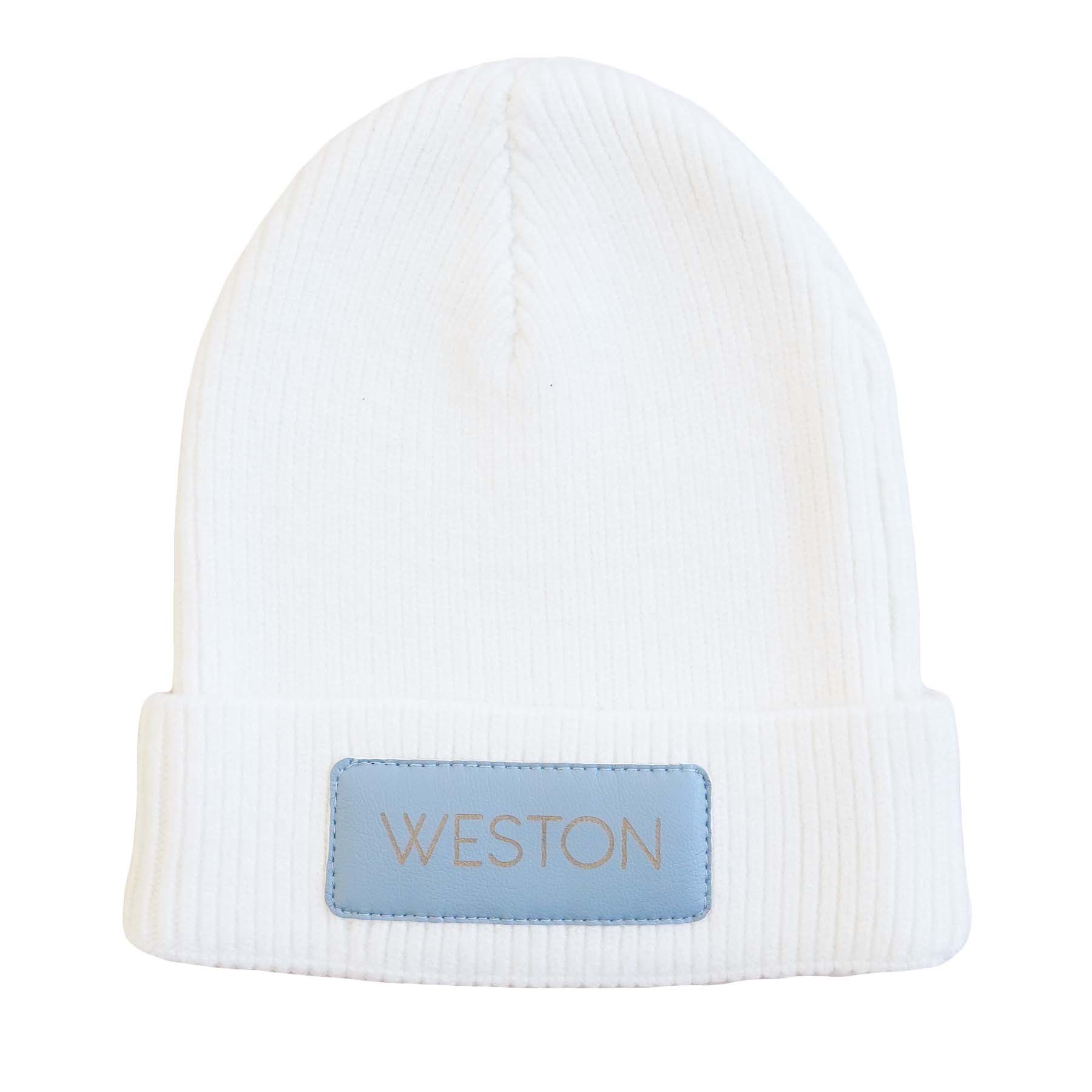  Personalized Leather Patch Beanie | All Colors、mySite、layawaytickets