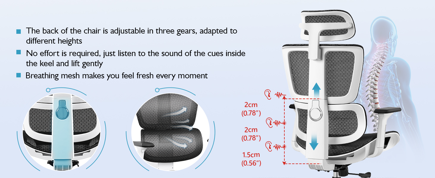 three gears backrest