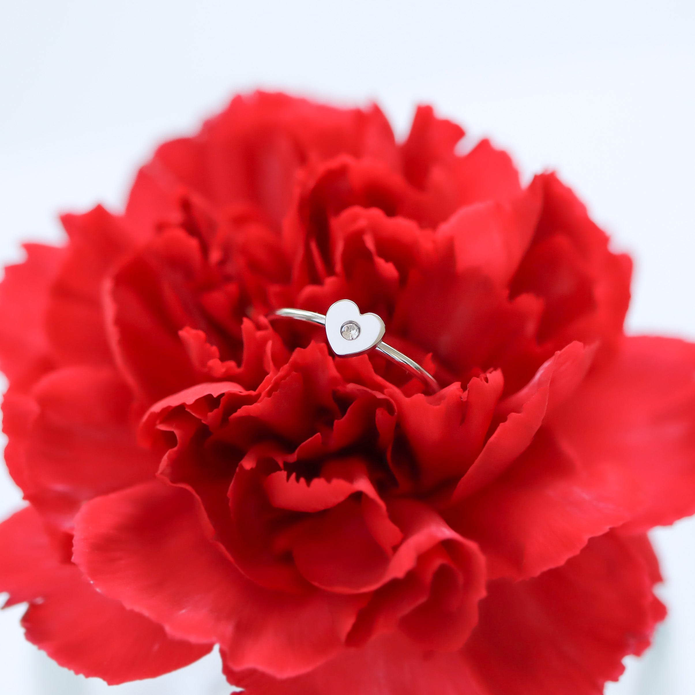 18K Gold PVD Stainless Steel CZ Stone Heart Symbol Ring / ZRJ0005、mySite、dreamappss