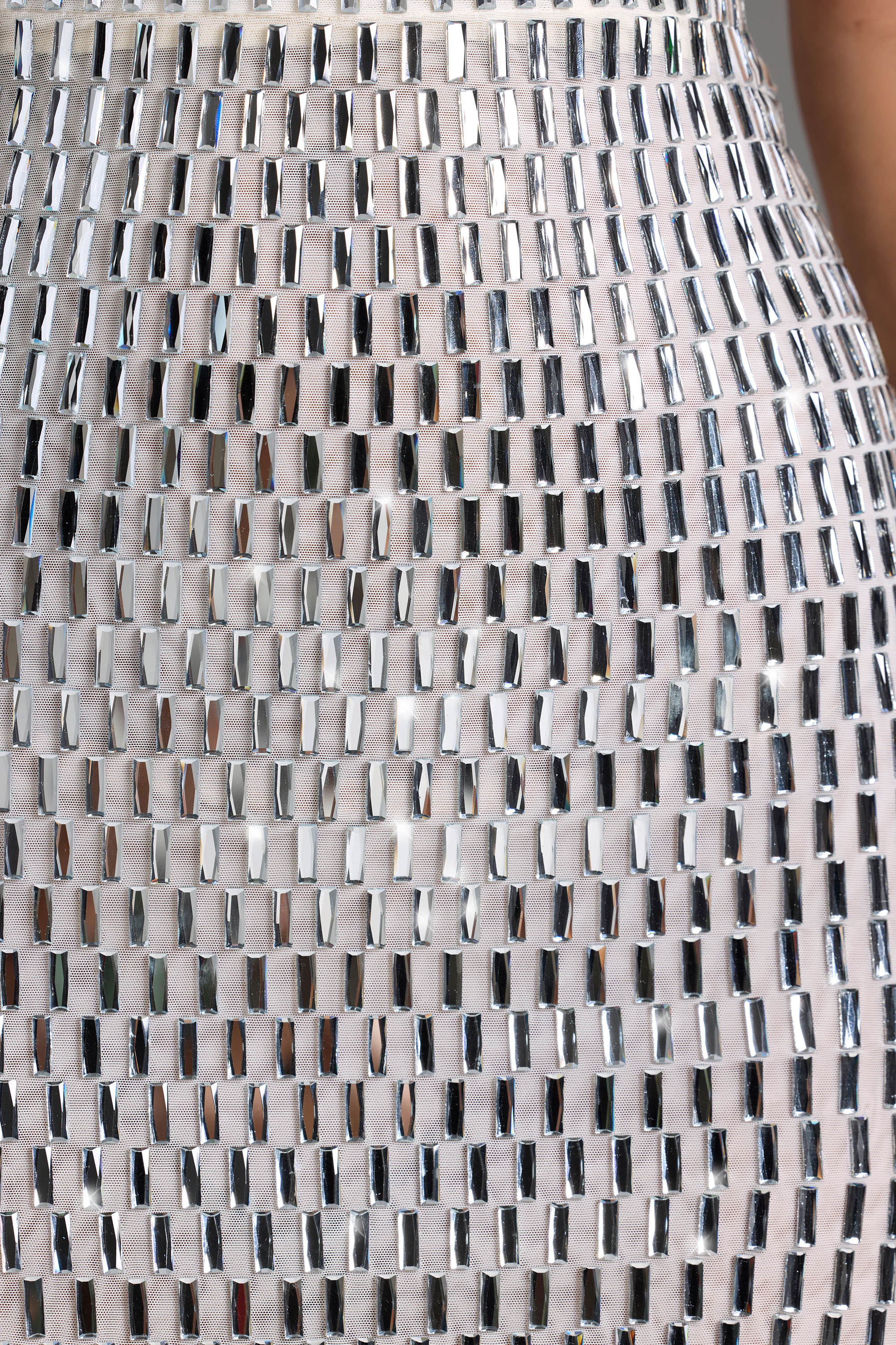 Embellished Bandeau Mini Dress in White、mySite、solidvoid