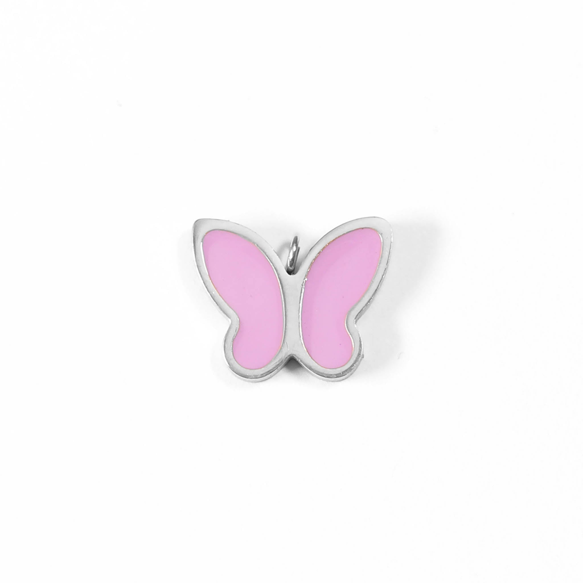 18K Gold PVD Stainless Steel Epoxy Pink Butterfly Charm / PDL0071、mySite、dreamappss