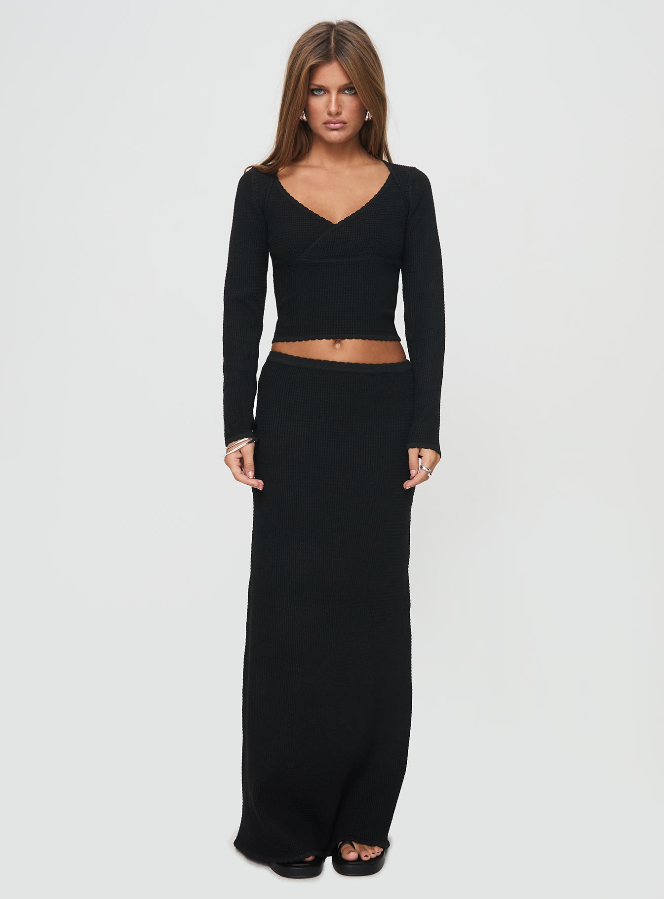 Memi Long Sleeve Top Black、mySite、solidvoid