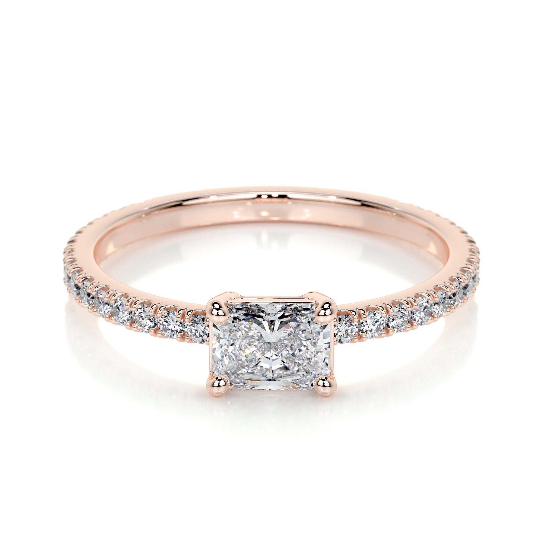 Chloe Radiant Lab Grown Stacking Ring (0.75 Carat) - 14K Rose Gold、mySite、hinf8tx79