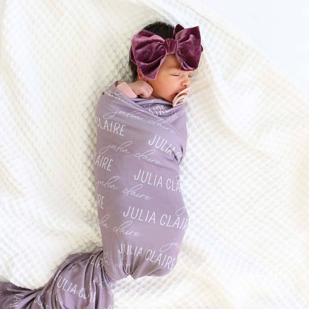  Personalized Dusty Purple Baby Name Swaddle Blanket、mySite、layawaytickets