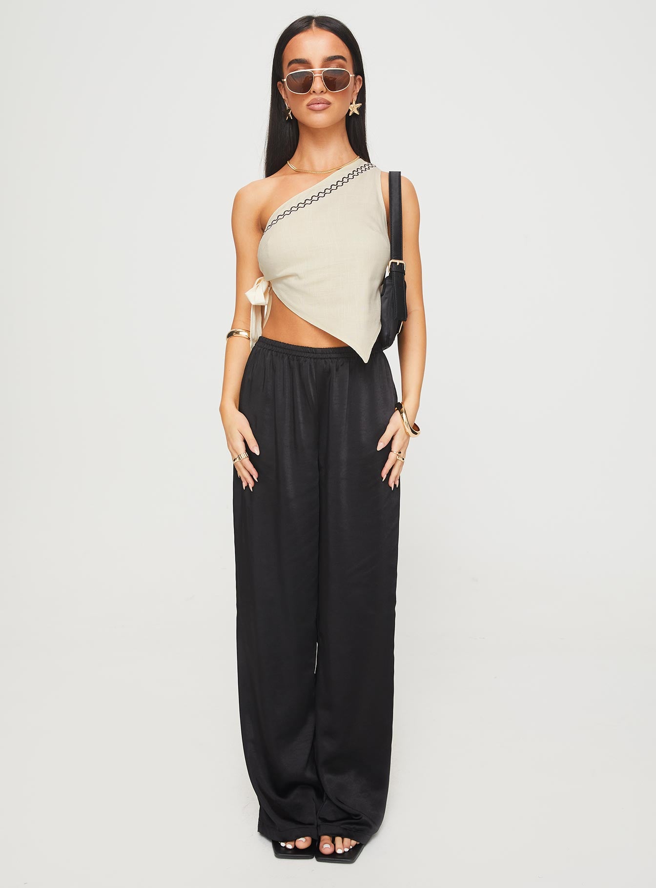 Frankle Top Cream/black、mySite、solidvoid