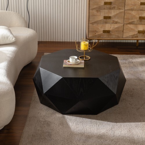 31.50"Vintage Style Bucket Shaped Coffee Table for Office, Dining Room and Living Room(Same SKU:W757P170149)、、xpatfood