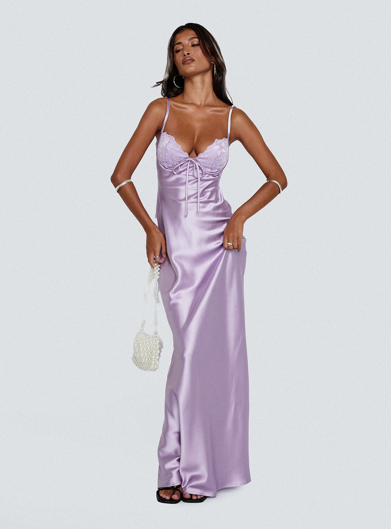 Fadyen Bias Cut Maxi Dress Lilac、mySite、solidvoid
