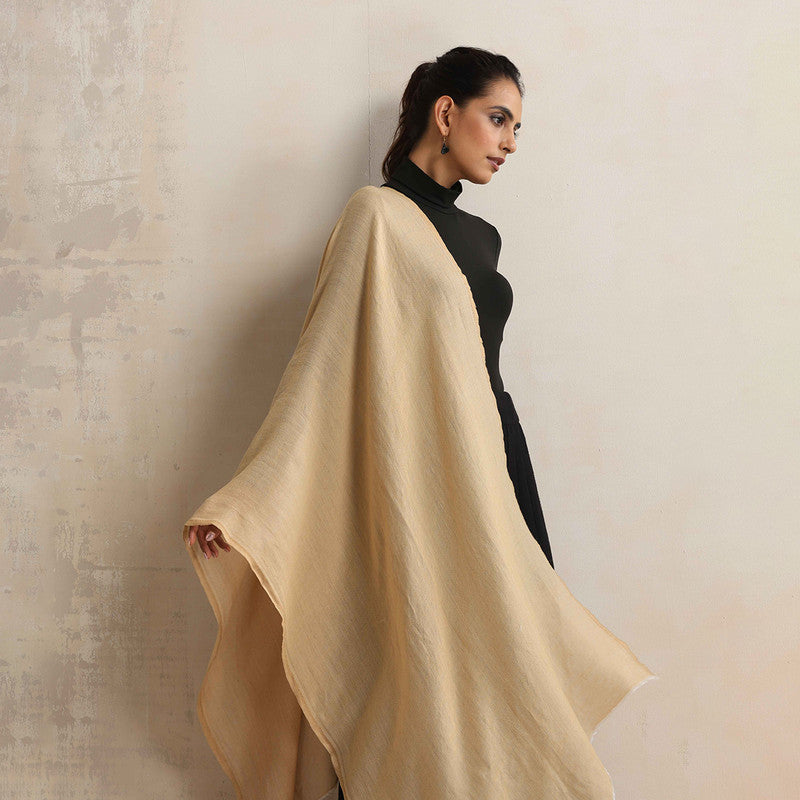 Woolen Solid Stole | Beige、mySite、camillekostekn