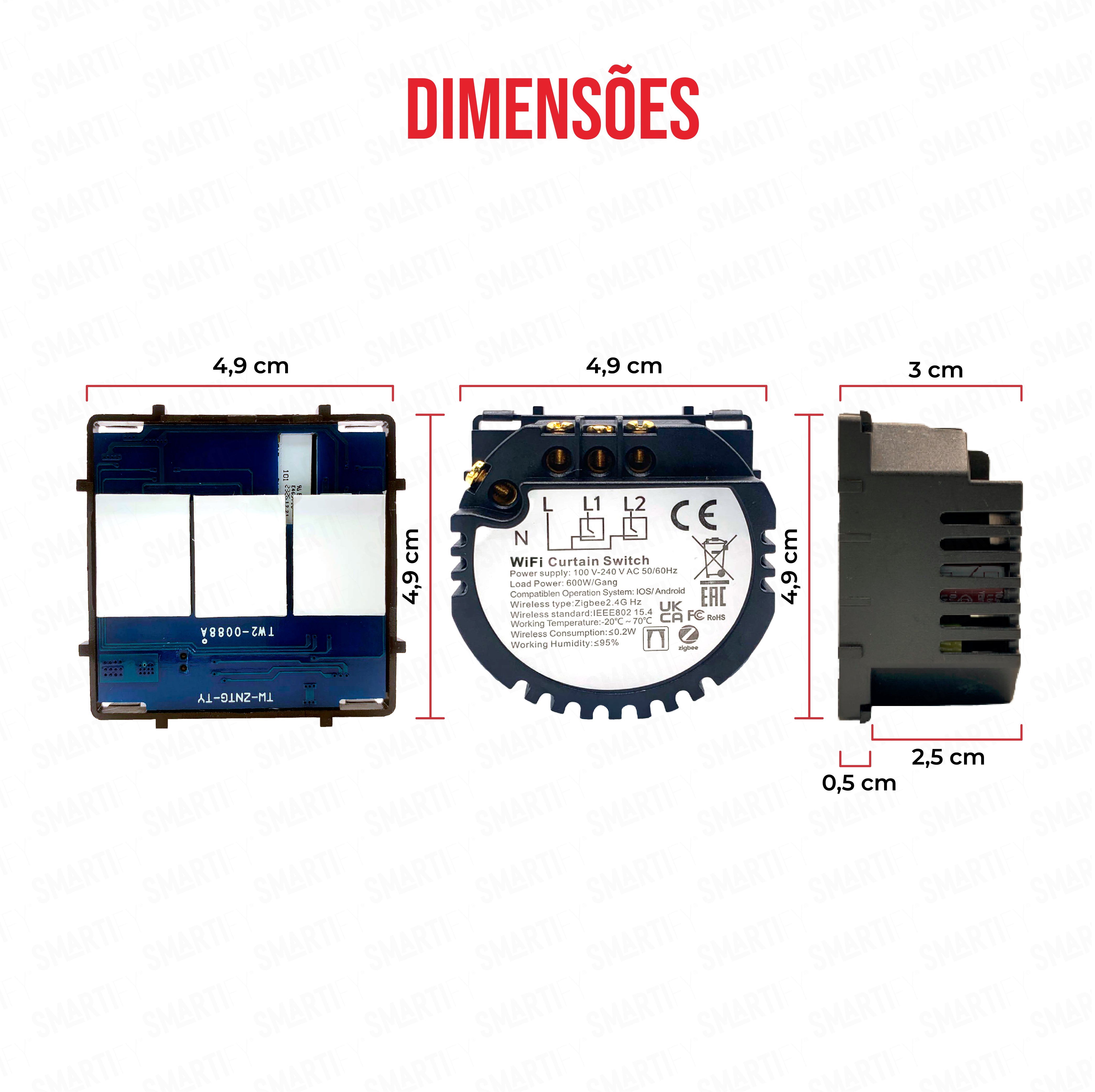 Smartify vPRO Módulo de Cortinas Inteligente Wifi (com neutro) - SYPMCTWF、mySite、fannypackpong