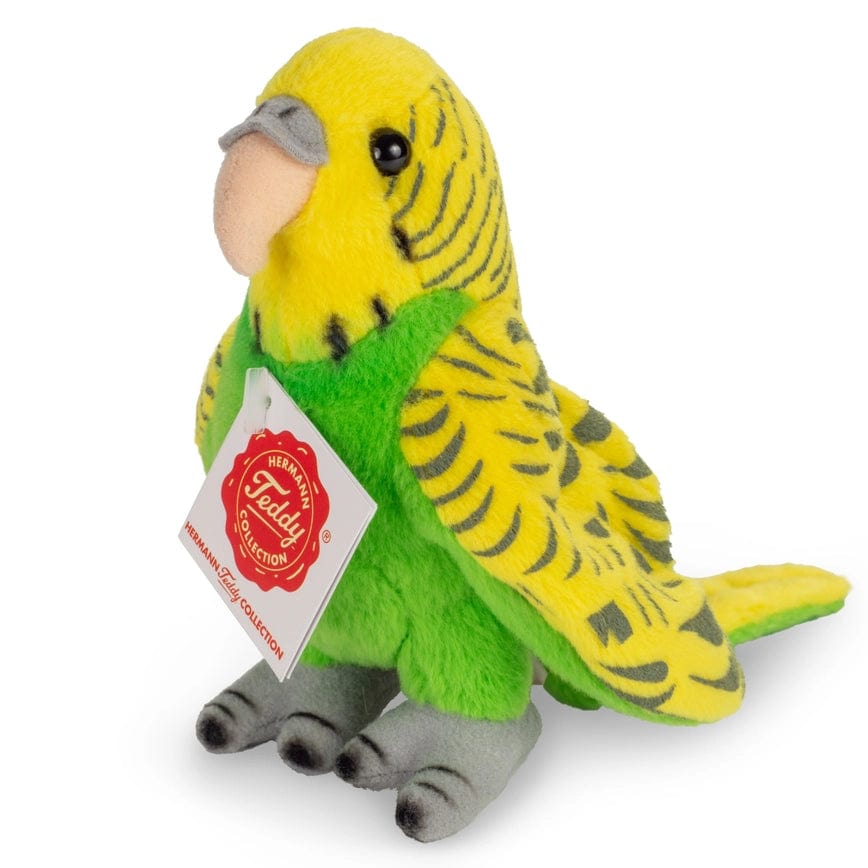 Blue or Green Budgie 13 cm Teddy Hermann Plush Realistic Parakeet、mySite、g9winljtr