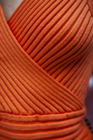  Valentina Rib-Knit Sweater Dress – Orange Glow、mySite、justintrudeaud