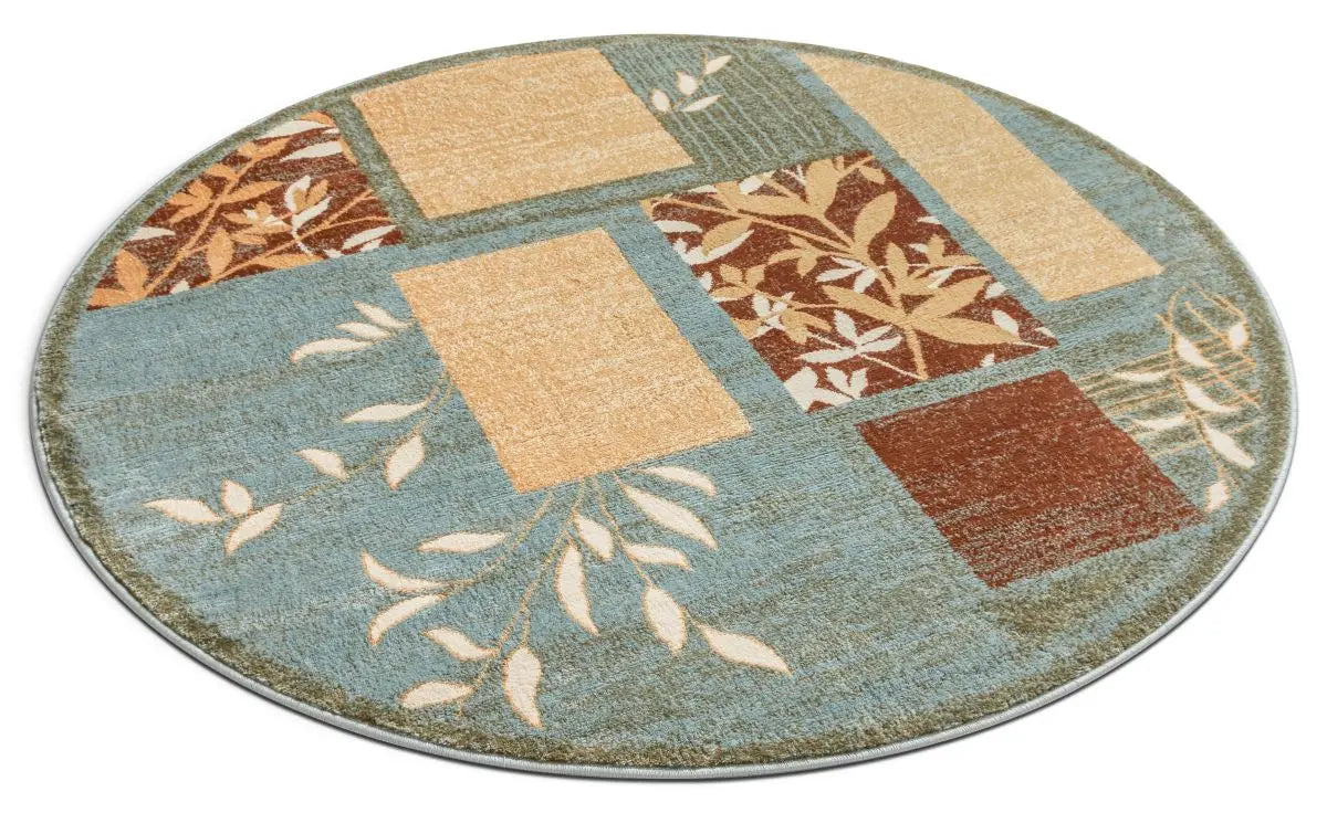 Hannover Light Blue Modern 5'3 Round Rug、mySite、gigharbornorthrealestate