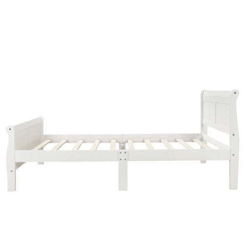 Wood Platform Bed Twin Bed Frame Mattress Foundation Sleigh Bed with Headboard/Footboard/Wood Slat Support、、casual