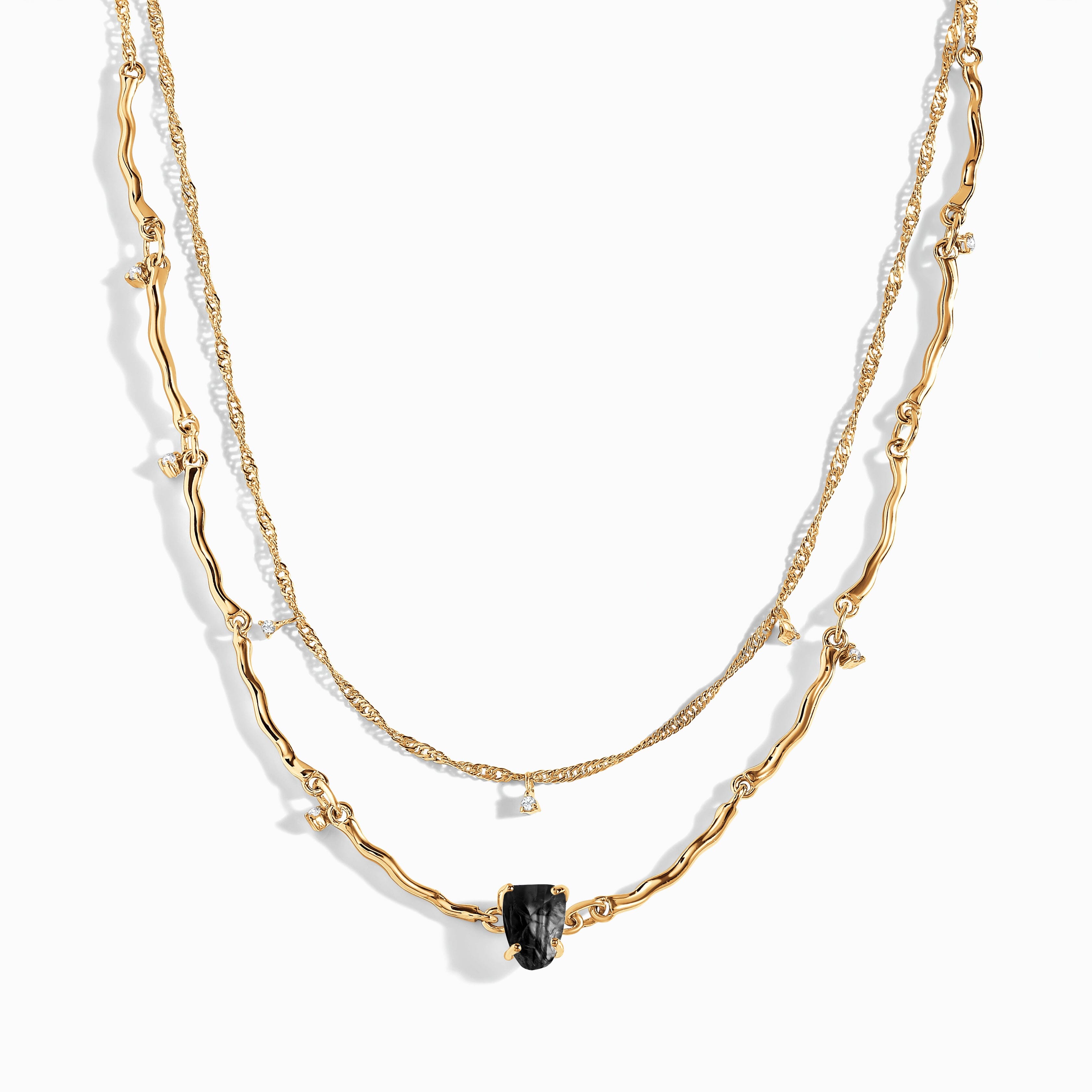 Raw Crystal Necklace - Flowing Black Obsidian、mySite、hinf8tx79