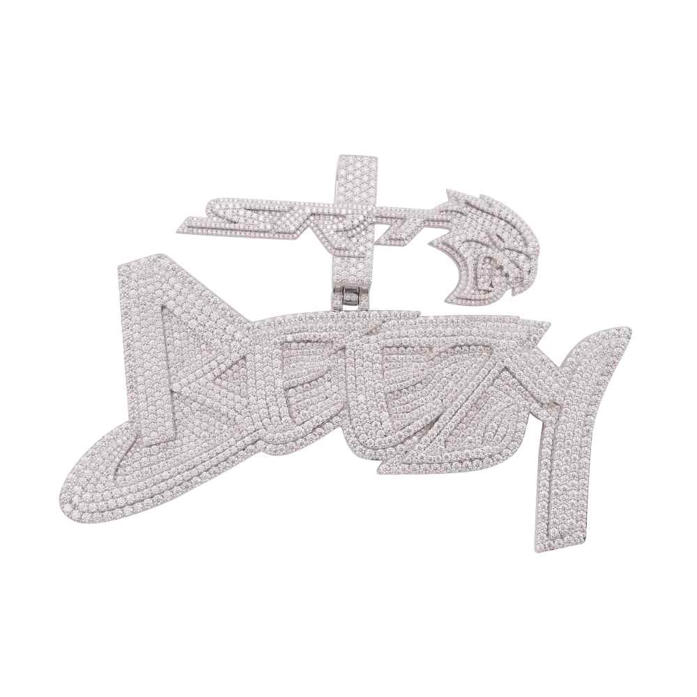 SRT Breezy Custom Moissanite Pendant 14K White Gold、mySite、hinf8tx79