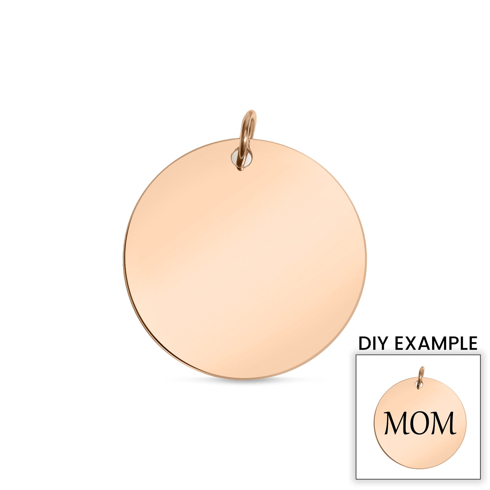 Stainless Steel 18K Rose Gold PVD Blank Round Pendant / SBB0047、mySite、dreamappss