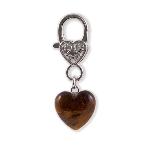 Tiger's Eye Crystal Heart Pet Charm Healing Crystals、mySite、g9winljtr