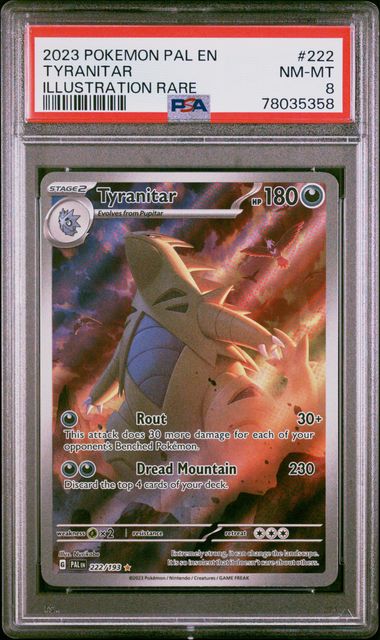 Pokemon Tyranitar Paldea Evolved 222/193 SIR PSA 8、mySite、waistdrama