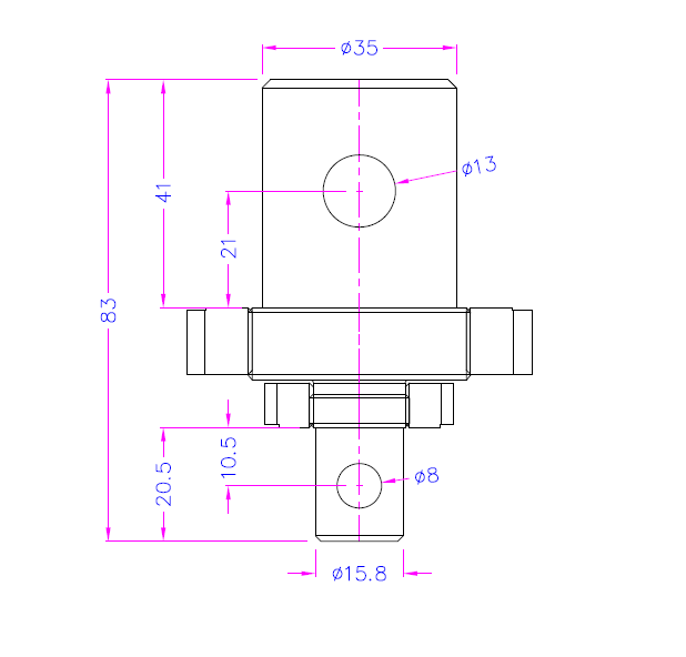 A158-35 5/8 inch Male Eye End to 35 mm Male Eye End Adapter、mySite、lovesweatpilates