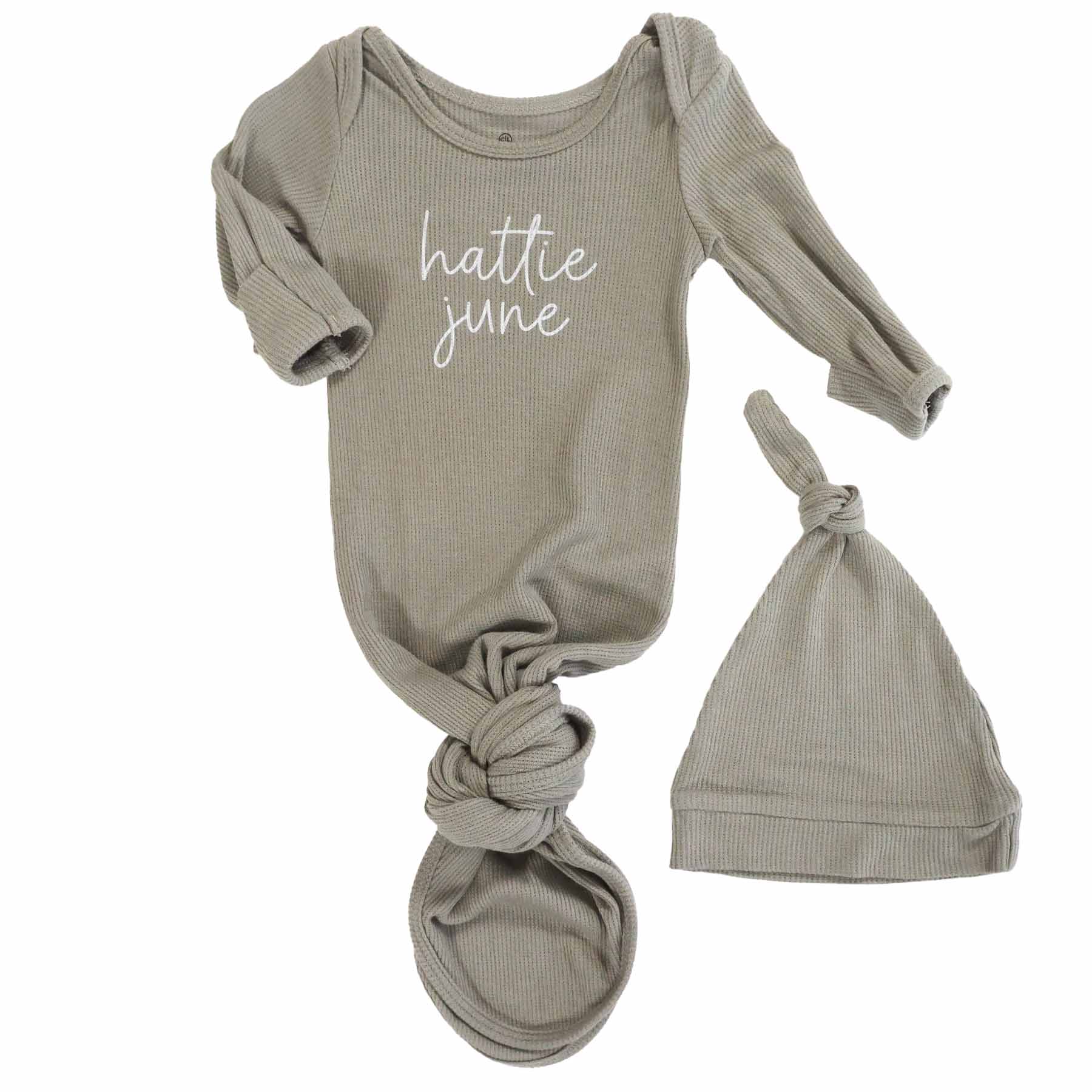  Boy Personalized Bamboo Newborn Baby Knot Gown & Hat、mySite、layawaytickets