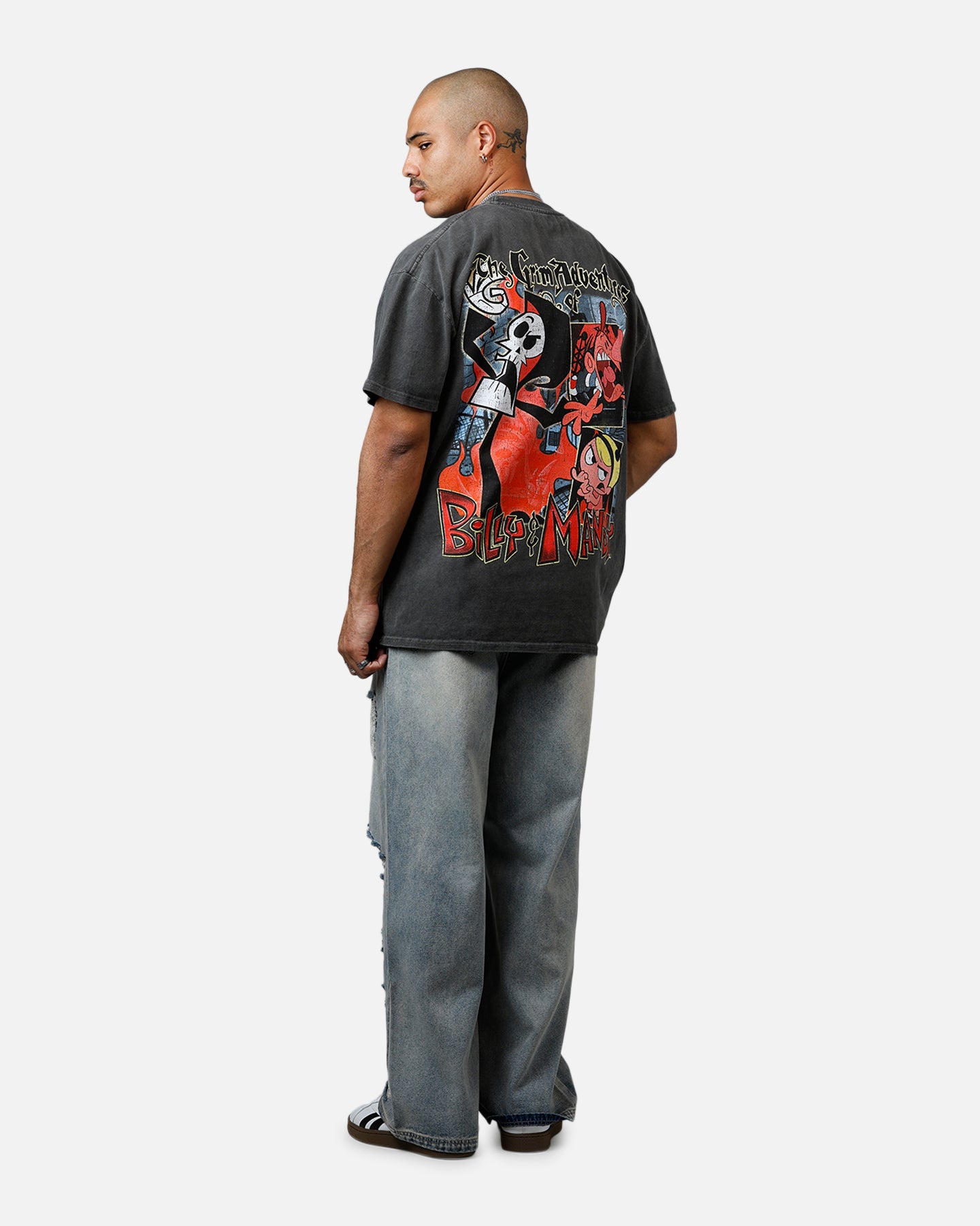 American Thrift X Cartoon Network Grim Heavyweight Vintage T-Shirt Black Wash、mySite、zt4zffjzw