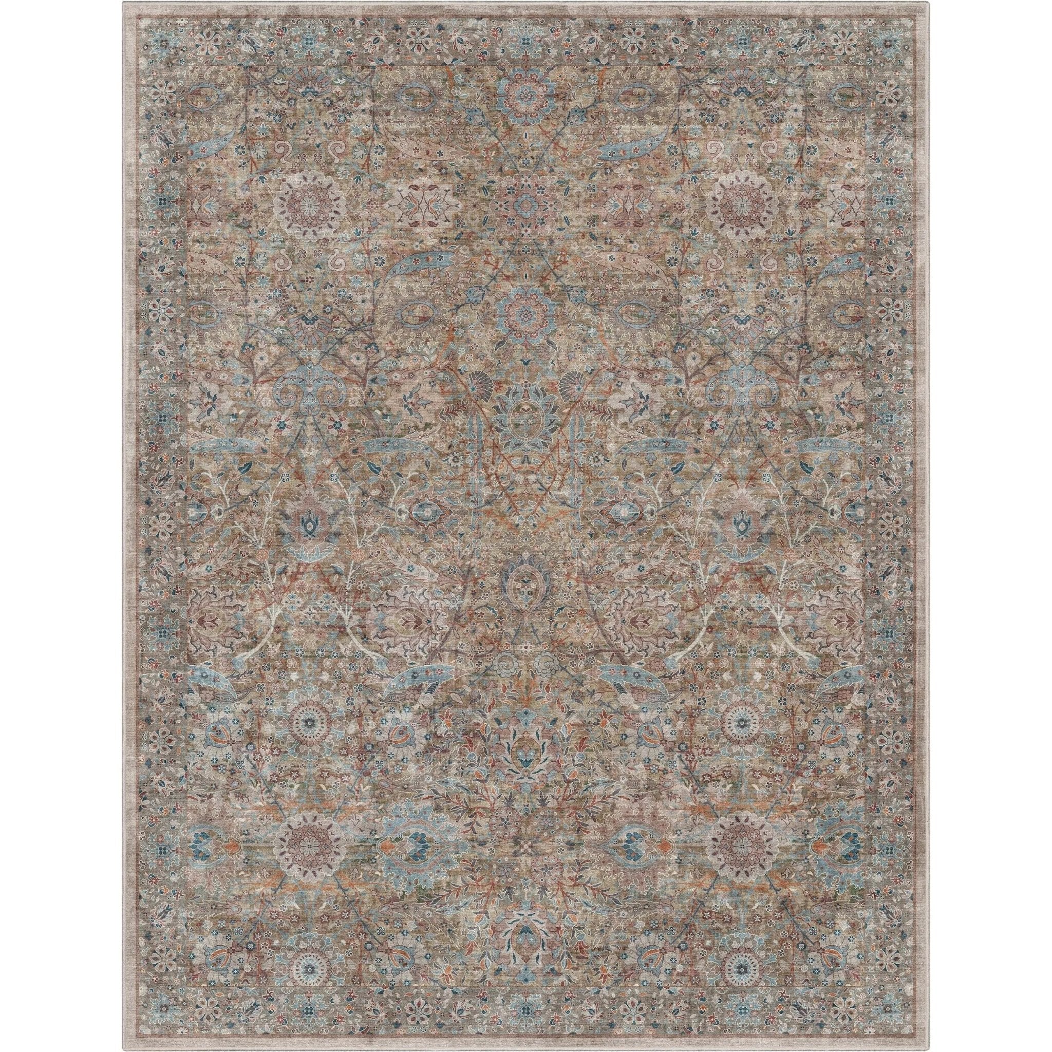 Emilia Vintage Persian Floral Blue Flat-Weave Rug、mySite、gigharbornorthrealestate