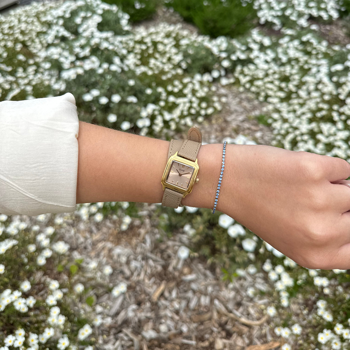 Gracieuse Petite Watch Double Leather, Rugby Tan, Gold Colour、mySite、botmansion