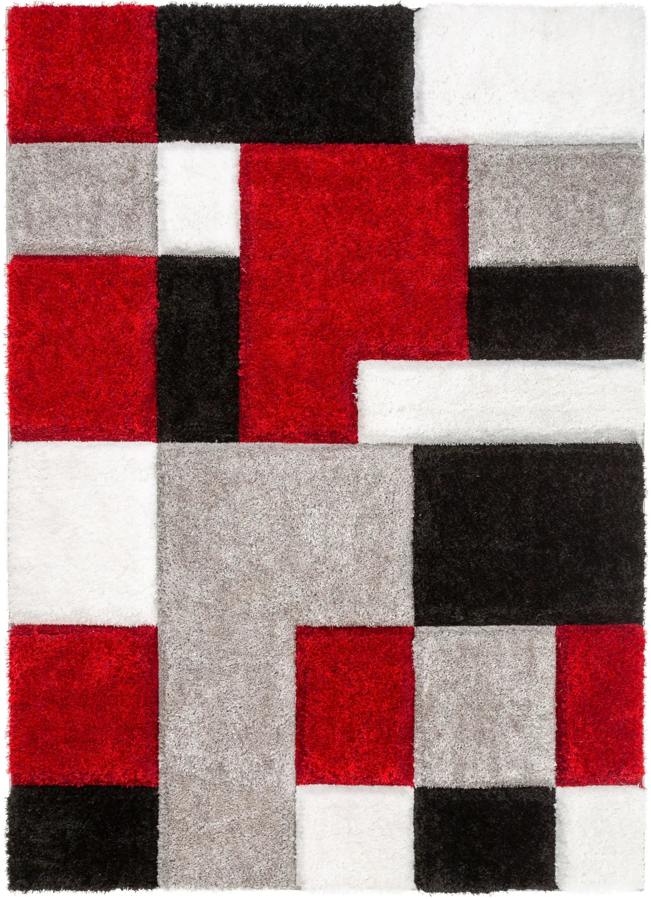 Escondido Red Modern Geometric 3D Textured Shag Rug、mySite、gigharbornorthrealestate