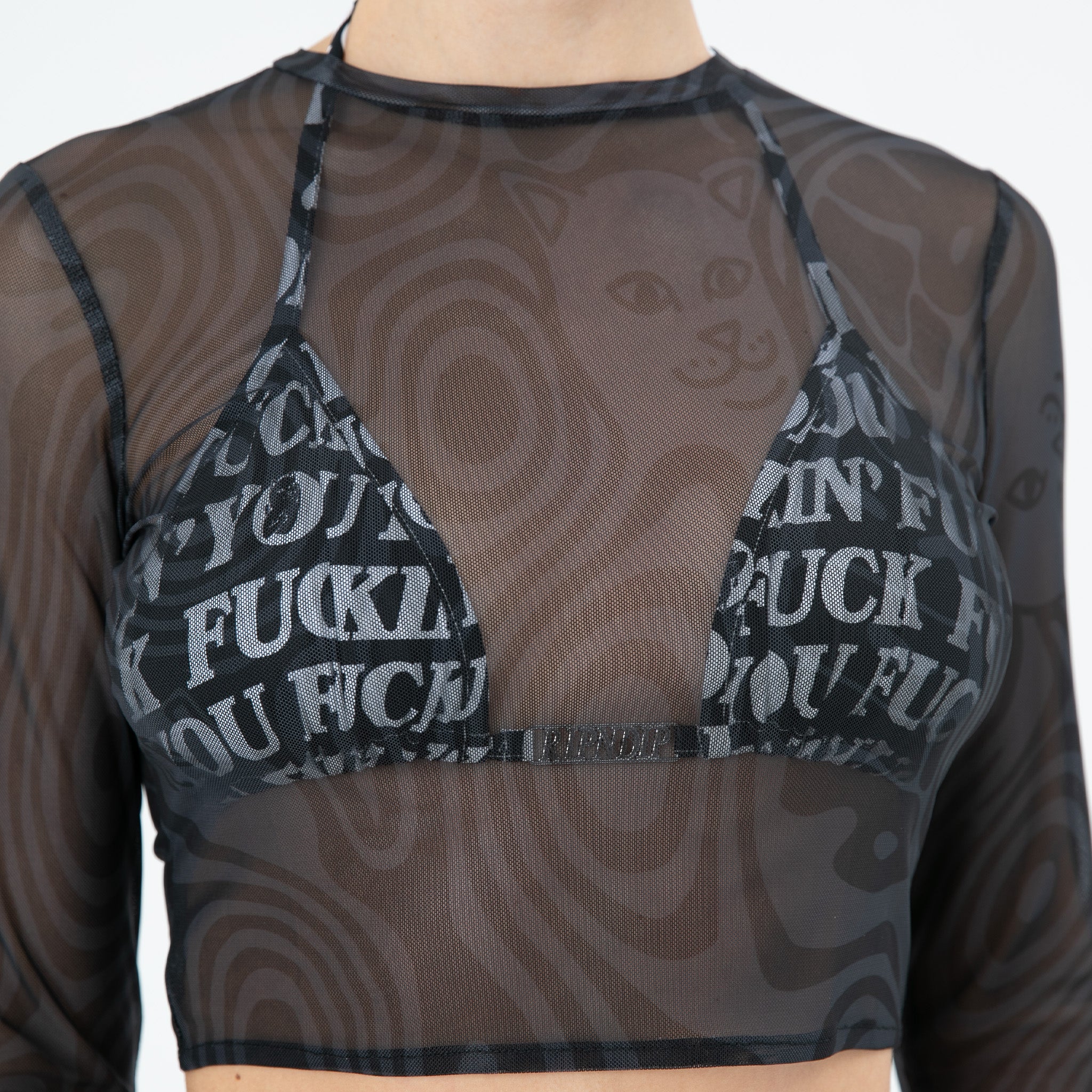  Hypnotic Crop Mesh Long Sleeve (Black)、mySite、merchandisen